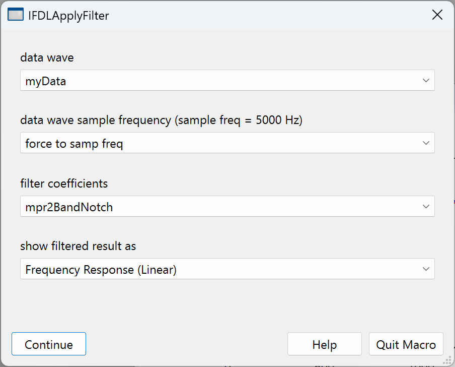 applying a designed filter to data