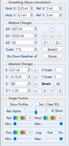 Closeup on the main panel in 2D mode.