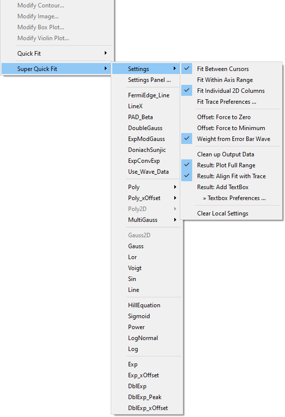 The Super Quick Fit menu layout