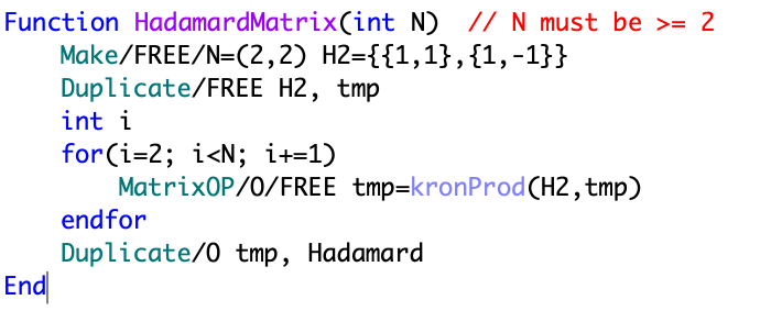 MatrixOp function identified by syntax coloring