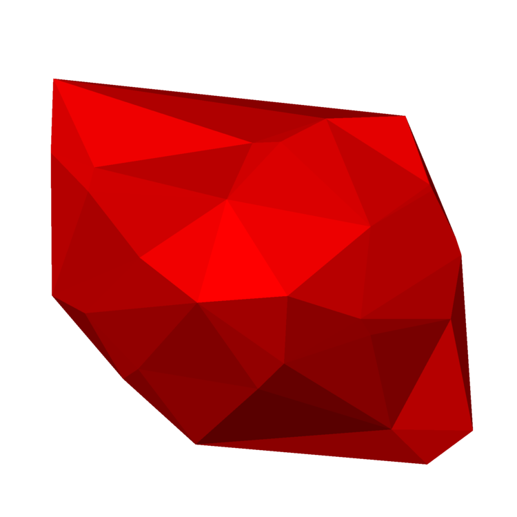   Figure 7:  &nbsp;Gizmo plot of the filled triangle surface. &nbsp;This is the 2D analogy of the linear approximation. 