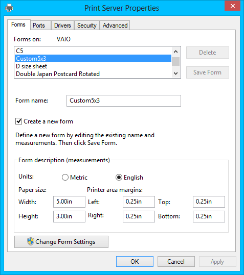 Custom Layout Size Custom Layout Size