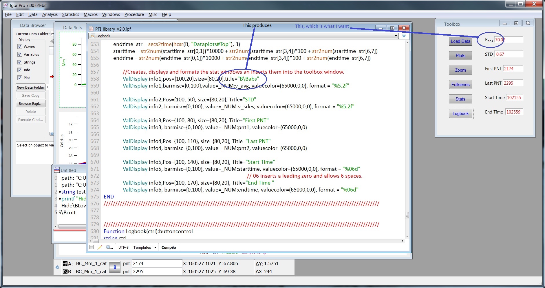 Using annotation codes to format text