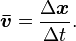 average velocity symbol in axis label