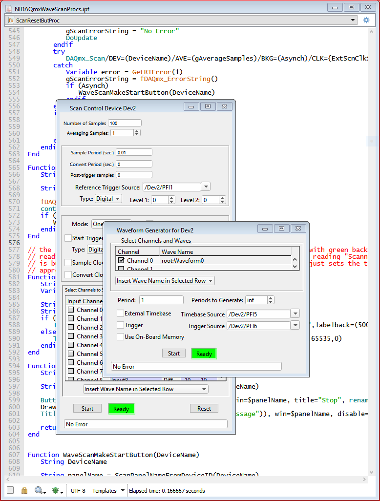 NIDAQ Tools MX Control Panels Example