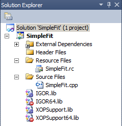 Visual C++ project interface