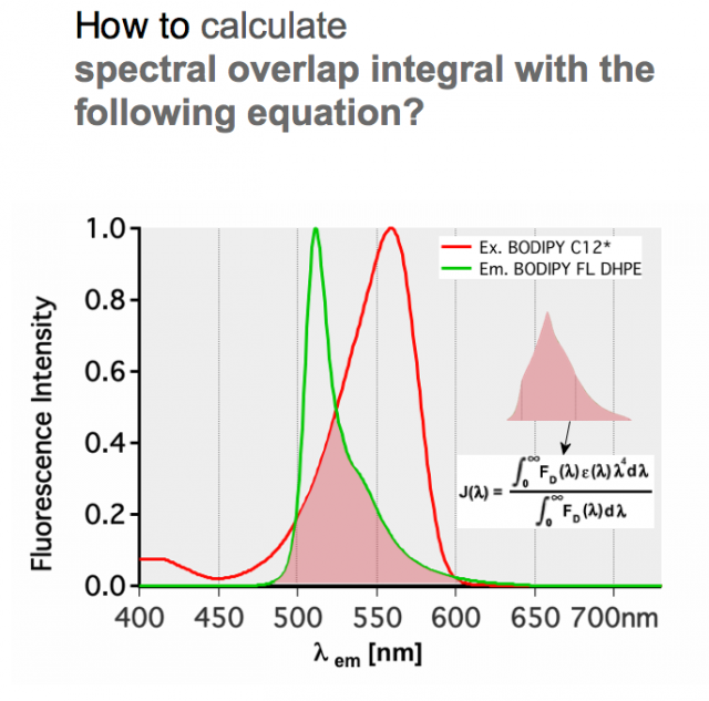 How to calculate spectral overlap integral?