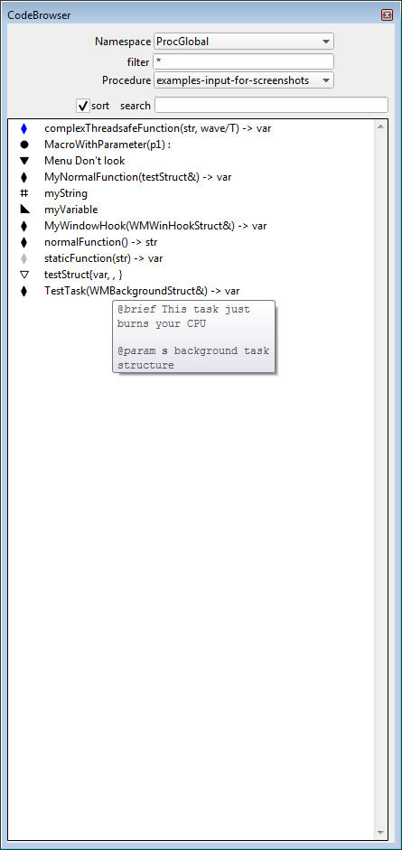 Screenshot of the Code Browser